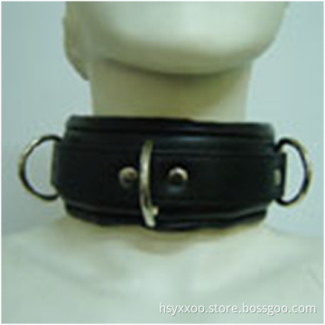 Erotic Black Leather Neck Collars with Ring and rivet Adult Games Sex Toys Fetish SM Bondage Collar Belt Sex Products